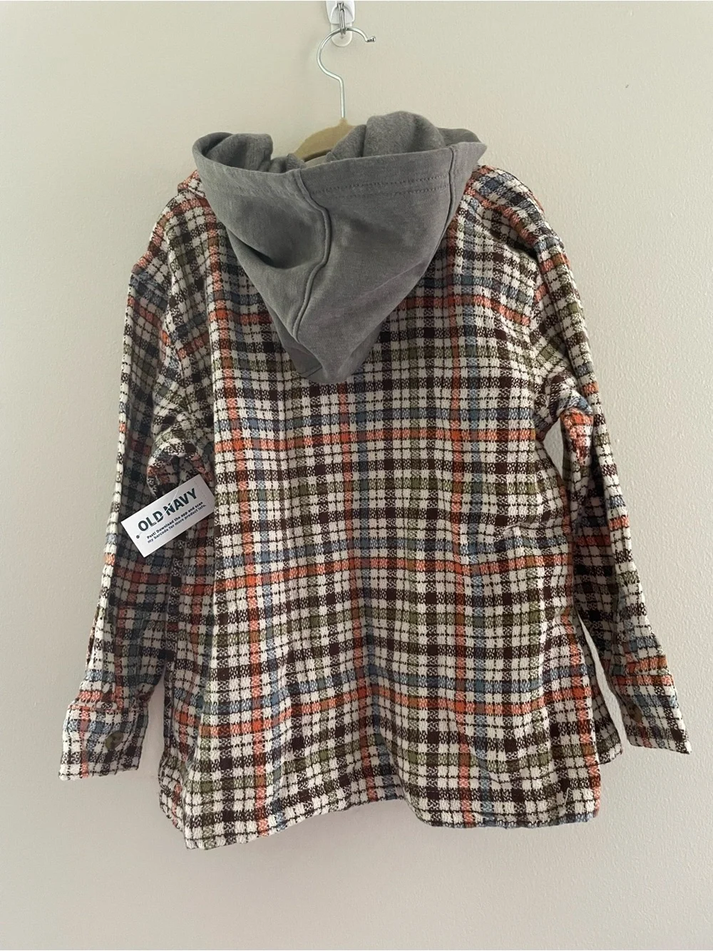 Toddler Boys NWT 5T Multi-Colored Old Navy Hooded Flannel Shirt